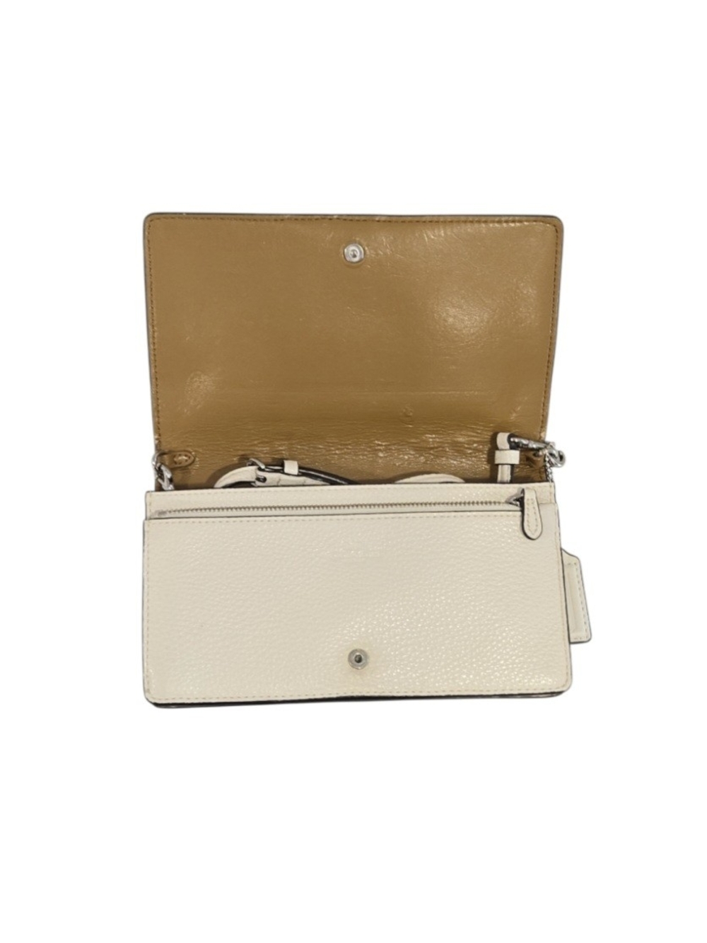 Coach Anna Fold Over Clutch Crossbody with Racing Stripe - Picture 10 of 16